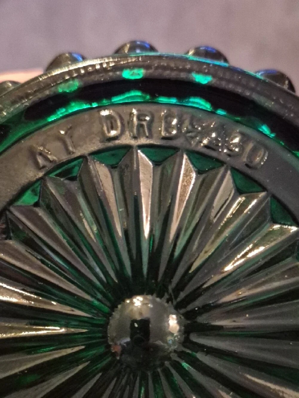 Vintage Emerald Green Decorative Jim Beam ‎  Glass Decanter Bottle 